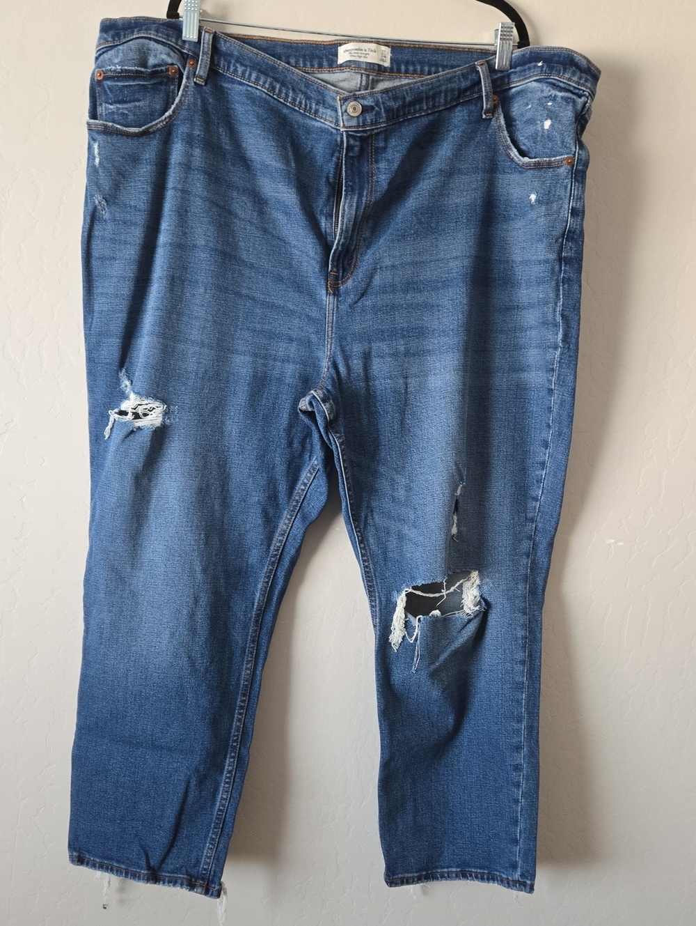 Abercrombie & Fitch Distressed Blue Boyfriend Jeans